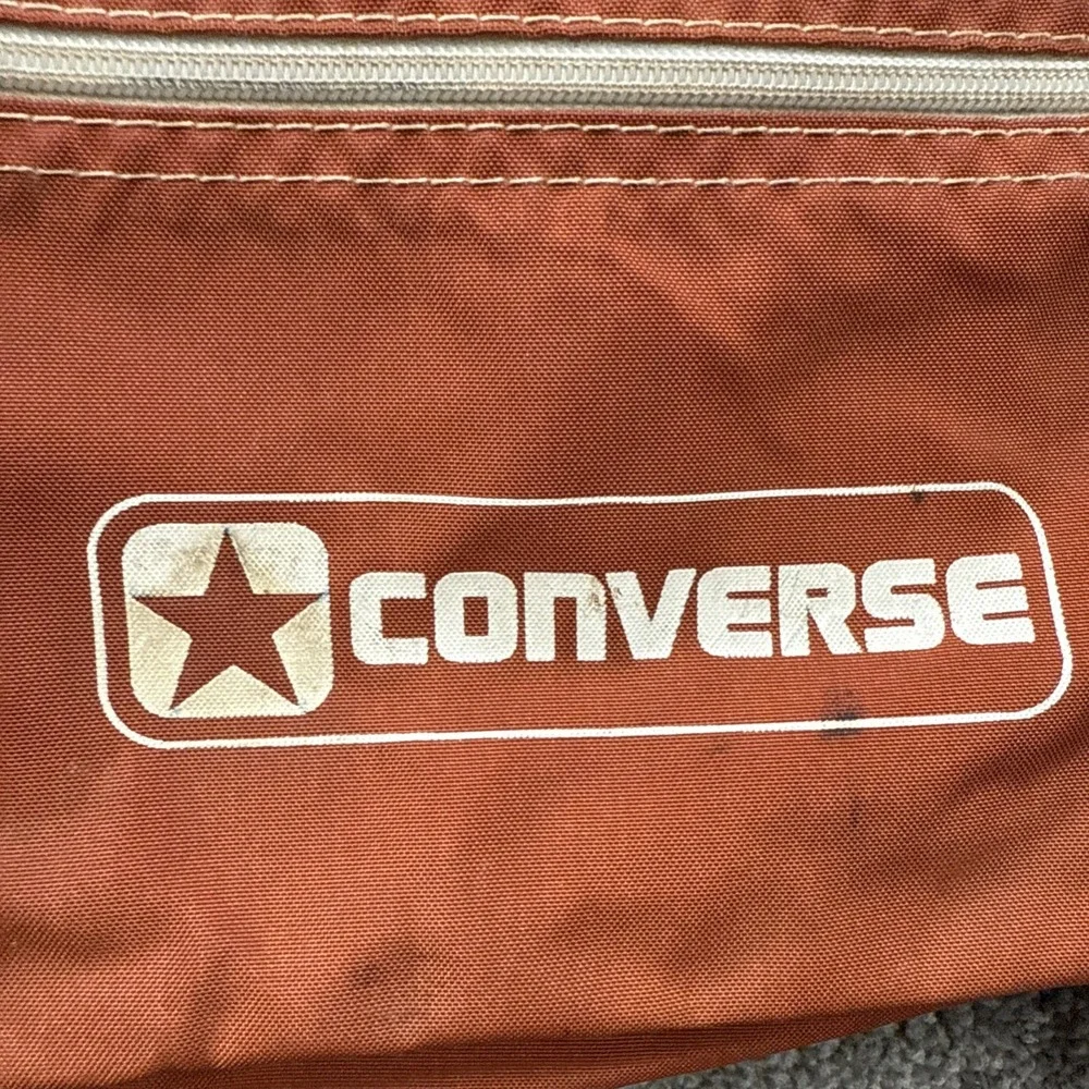 Vintage 70s 80s Converse All Star Crossbody Back Pack Bag Red Zip
